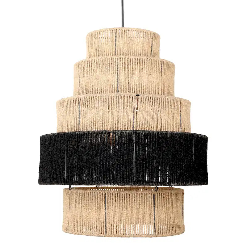 Suspension à plusieurs niveaux Sammie River of Goods, coloris naturel et noir, avec cordon de suspension réglable - 22 x 22 x 29/88