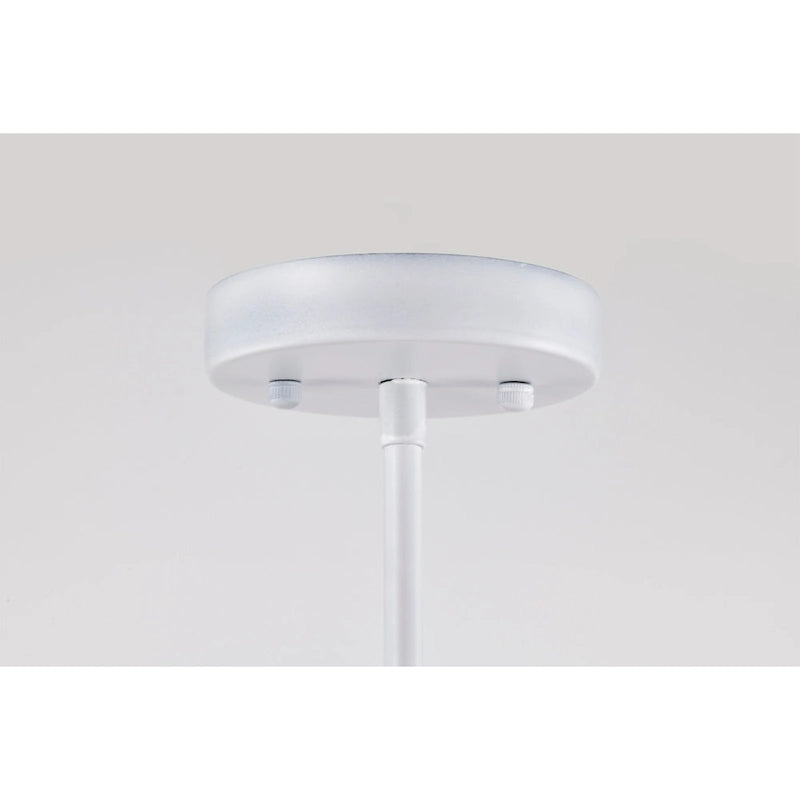 Suspension Tripner 12 en bois teinté et finition blanche avec globes opaques