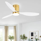 Ventilateur de plafond encastré intérieur à DEL de 52 pouces avec télécommande pour la lumière (3 pales)