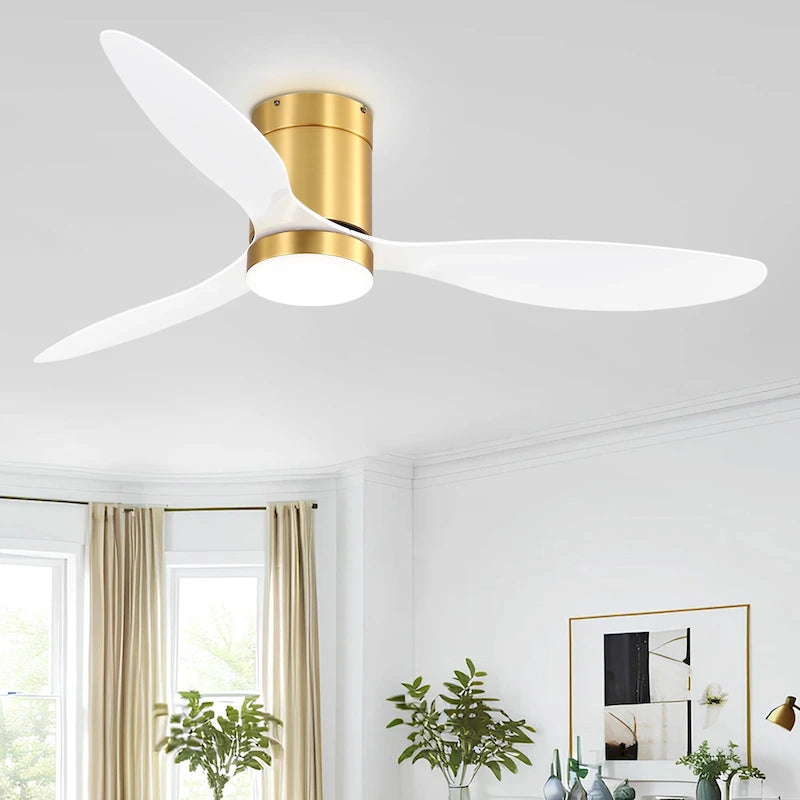 Ventilateur de plafond encastré intérieur à DEL de 52 pouces avec télécommande pour la lumière (3 pales)