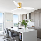 Ventilateur de plafond encastré intérieur à DEL de 52 pouces avec télécommande pour la lumière (3 pales)