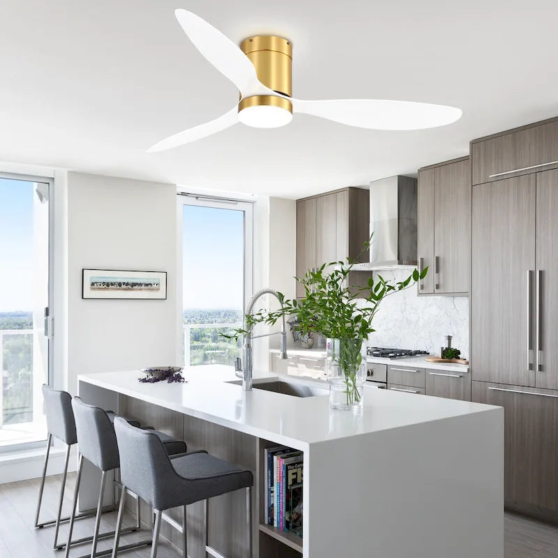 Ventilateur de plafond encastré intérieur à DEL de 52 pouces avec télécommande pour la lumière (3 pales)