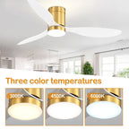 Ventilateur de plafond encastré intérieur à DEL de 52 pouces avec télécommande pour la lumière (3 pales)