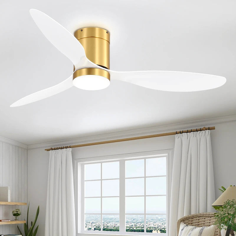 Ventilateur de plafond encastré intérieur à DEL de 52 pouces avec télécommande pour la lumière (3 pales)