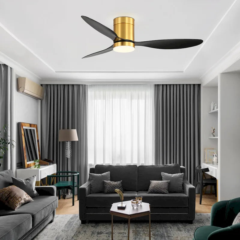 Ventilateur de plafond encastré intérieur à DEL de 52 pouces avec télécommande pour la lumière (3 pales)