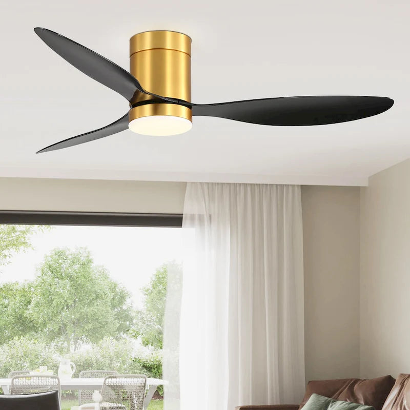 Ventilateur de plafond encastré intérieur à DEL de 52 pouces avec télécommande pour la lumière (3 pales)