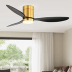 Ventilateur de plafond encastré intérieur à DEL de 52 pouces avec télécommande pour la lumière (3 pales)