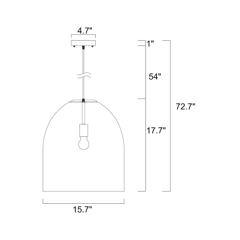 Suspension Miku Black à 1 lumière en rotin avec clochette