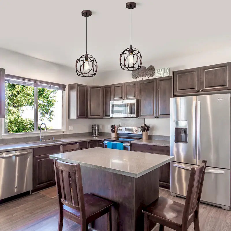 Suspension à une lumière en bronze huilé