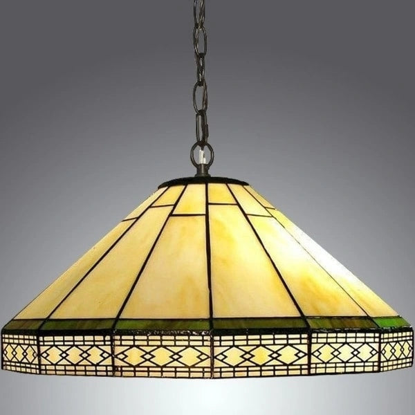 Tiffany-style 2-light Yellow and Green Roman Hanging Pendant Light