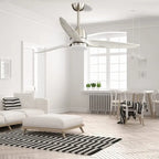 Ventilateur de plafond intérieur en bois de 142 cm (56 pouces) avec lumière et télécommande, 3 pales en bois, pour chambre à coucher - Diamètre : 142 cm (56 pouces)