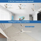 Ventilateur de plafond intérieur en bois de 142 cm (56 pouces) avec lumière et télécommande, 3 pales en bois, pour chambre à coucher - Diamètre : 142 cm (56 pouces)