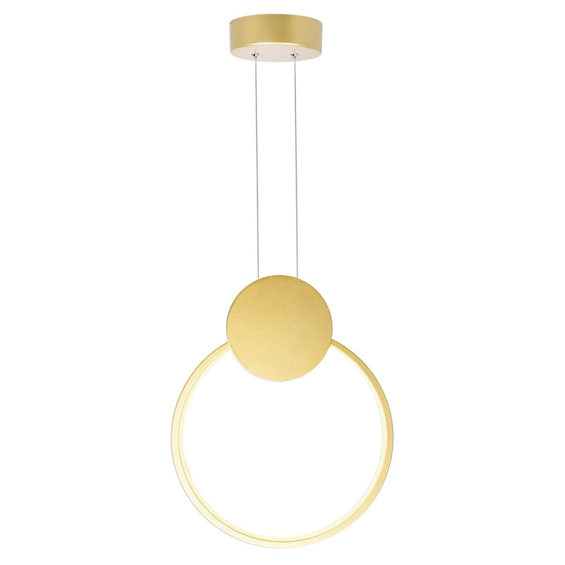 Mini pendentif à poulie 10 pouces LED or satiné - Or satiné