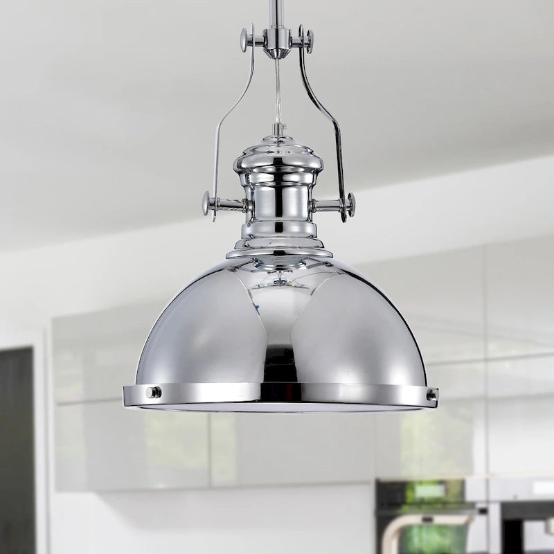 Didia 1-Light 13-Inch Chrome Dome Pendant