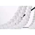 Lustre suspendu bohème Roly 16 pouces à perles blanches, 1 lumière