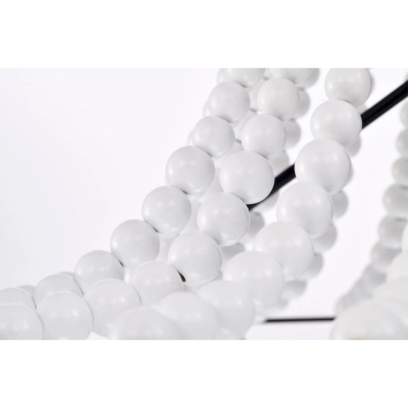 Lustre suspendu bohème Roly 16 pouces à perles blanches, 1 lumière