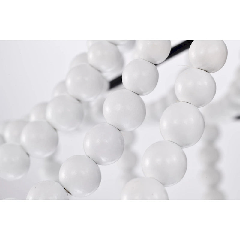 Lustre suspendu bohème Roly 16 pouces à perles blanches, 1 lumière