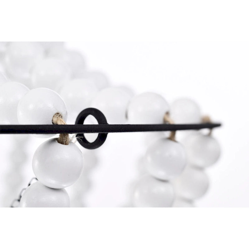 Lustre suspendu bohème Roly 16 pouces à perles blanches, 1 lumière