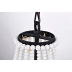 Lustre suspendu bohème Roly 16 pouces à perles blanches, 1 lumière