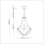 Lustre suspendu bohème Roly 16 pouces à perles blanches, 1 lumière