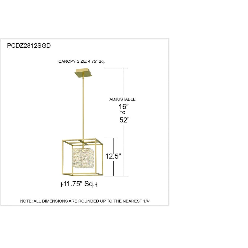 Pendentif Dazzle à LED intégrée or doux - Or doux