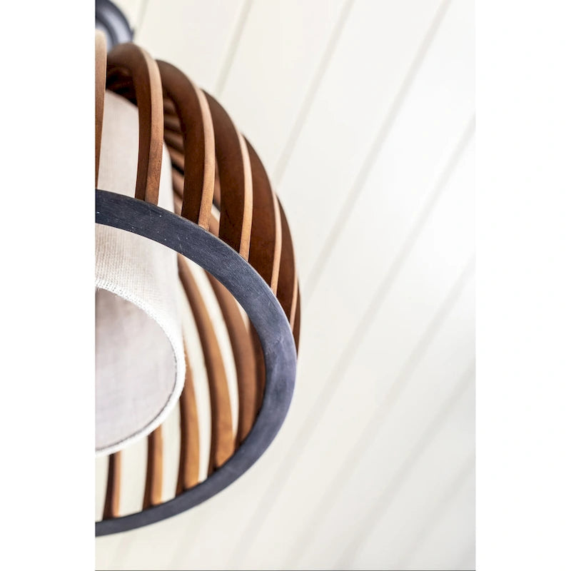 Suspension en bois Carling de Currey &amp; Company - 19 cm de hauteur x 17 cm de diamètre