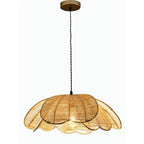 Suspension bohème en rotin à motif floral - Style bord de mer - 50 cm de large