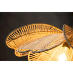 Suspension bohème en rotin à motif floral - Style bord de mer - 50 cm de large