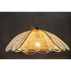 Suspension bohème en rotin à motif floral - Style bord de mer - 50 cm de large