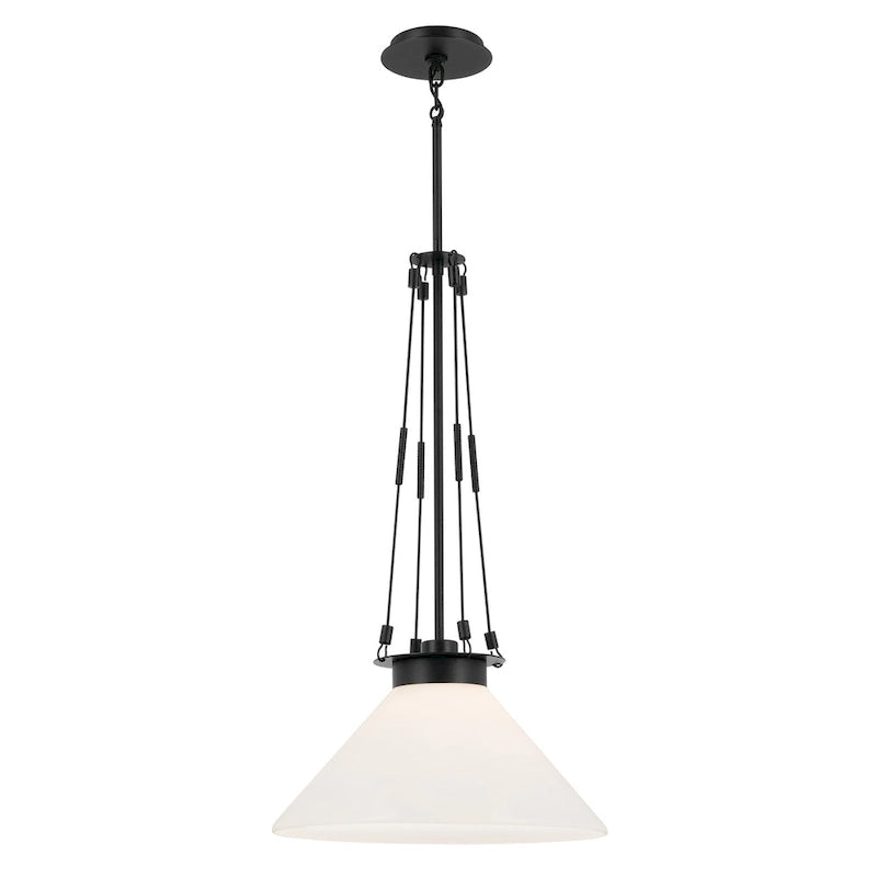 Suspension Kichler Lighting Albers 18,25 po à 1 lumière noire
