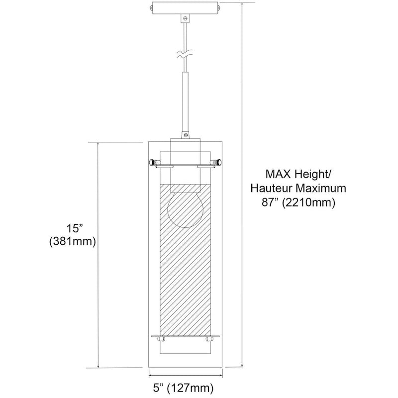 Suspension à incandescence à 1 lumière, noir mat avec verre transparent/dépoli