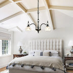 Suspension moderne à 3 lumières avec abat-jour en verre cristal