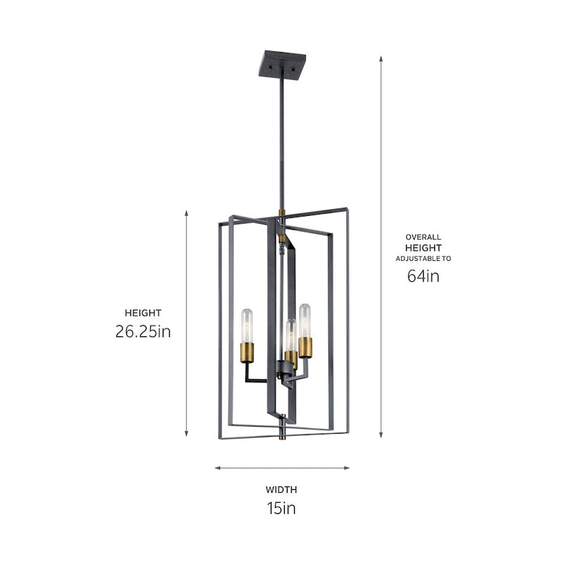Suspension noire à 3 lumières de la collection Taubert de Kichler Lighting