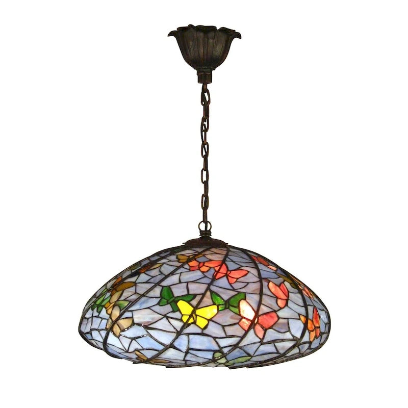 Springdale 20 W Blue Butterfly Tiffany Pendant