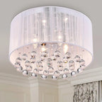 Mordred Chrome 4-Light Pendant with Fabric Shade