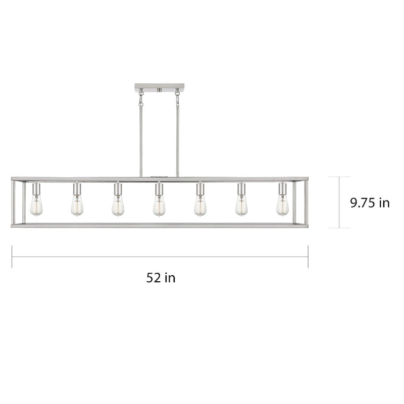 Lustre linéaire à 7 lumières New Harbor pour îlot central