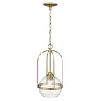 Suspension Devonshire à une lumière avec verre clair bullé