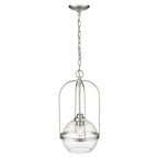 Suspension Devonshire à une lumière avec verre clair bullé