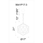 Suspension Amazon à 3 lumières avec finition cuivre forgé antique - Cuivre forgé antique