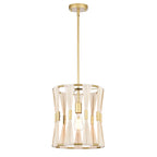 Pendentif Amara 12 pouces ivoire corde dorée avec 1 lumière