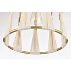 Pendentif Amara 12 pouces ivoire corde dorée avec 1 lumière