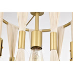 Pendentif Amara 12 pouces ivoire corde dorée avec 1 lumière