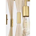 Pendentif Amara 12 pouces ivoire corde dorée avec 1 lumière