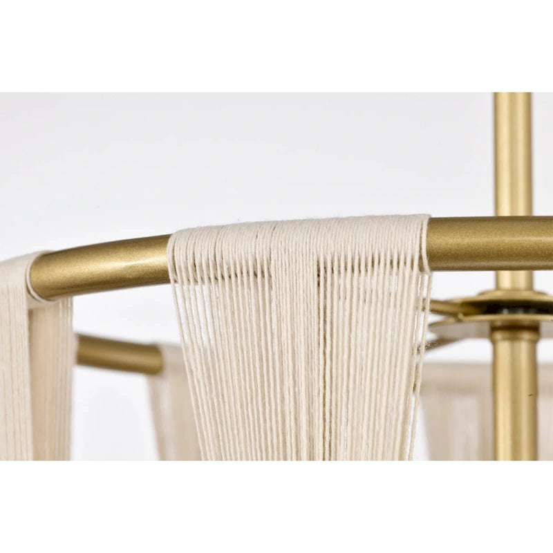 Pendentif Amara 12 pouces ivoire corde dorée avec 1 lumière