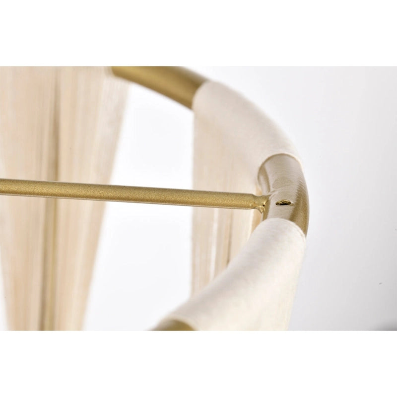 Pendentif Amara 12 pouces ivoire corde dorée avec 1 lumière