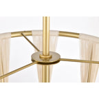 Pendentif Amara 12 pouces ivoire corde dorée avec 1 lumière