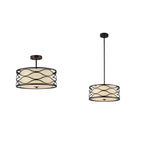 Chloe Gwen Collection 3-light Oil Rubbed Bronze Semi-Flush Mount/Pendant