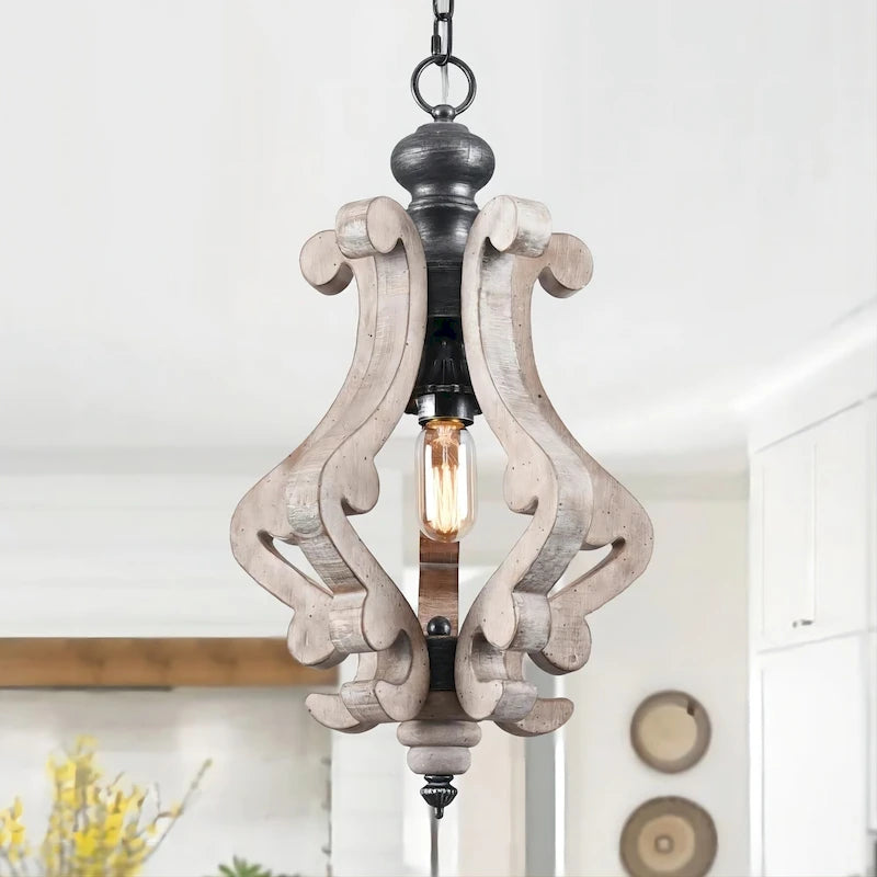 Suspension rustique en bois Oaks Aura, luminaire pour îlot de cuisine, lustre de style campagnard pour couloir, suspension pour salle à manger