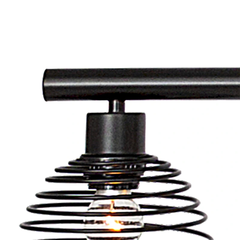 Suspension linéaire moderne à 6 lumières, style classique noir, pour îlot de cuisine - L 49,21 x P 5,51 x H 8,66