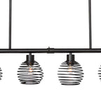Suspension linéaire moderne à 6 lumières, style classique noir, pour îlot de cuisine - L 49,21 x P 5,51 x H 8,66